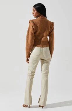 Luciana Shoulder Detail Sweater -Astr The Label Shop ACT17841 CAMEL 6