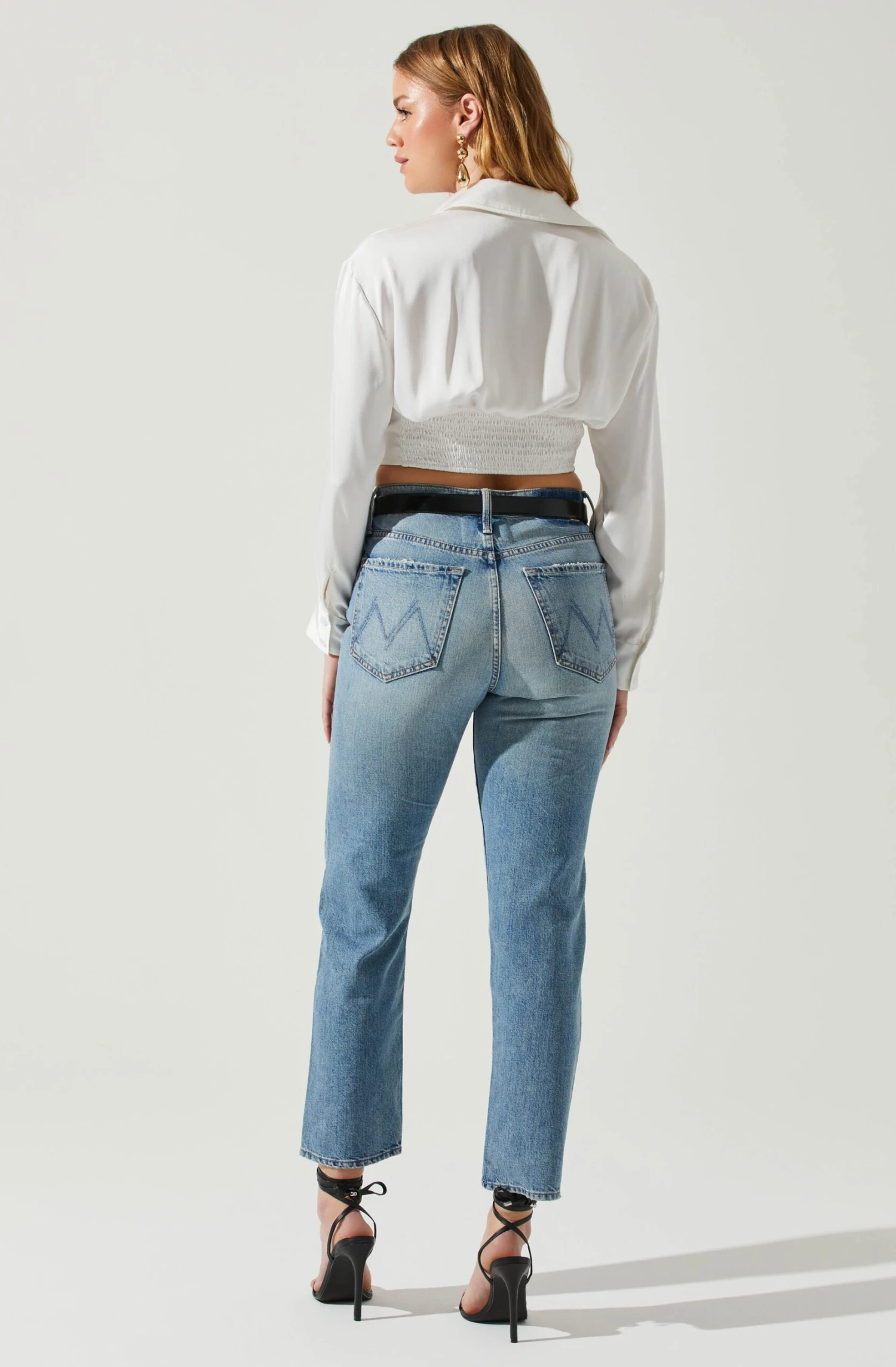 Millie Cropped Button Up Satin Top 19 Millie Cropped Button Up Satin Top - Image 17