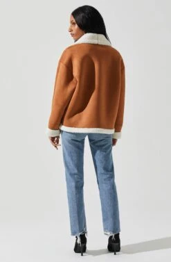 Pippa Faux Shearling Jacket -Astr The Label Shop ACT17851 CAMEL 5