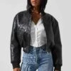 Avianna Faux Leather Bomber Jacket -Astr The Label Shop ACT17852 BLACK 3
