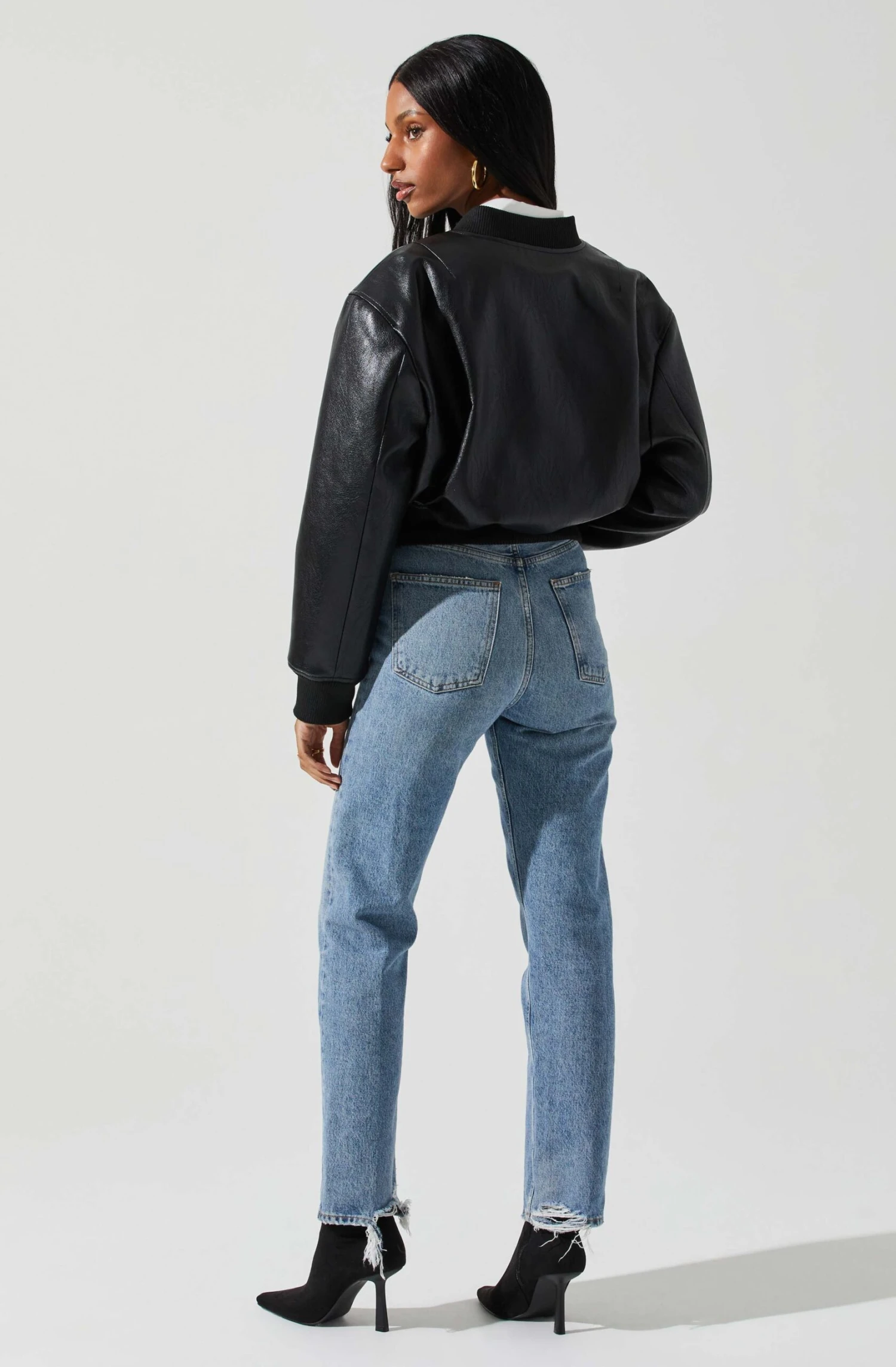 Avianna Faux Leather Bomber Jacket 6 Avianna Faux Leather Bomber Jacket - Image 4