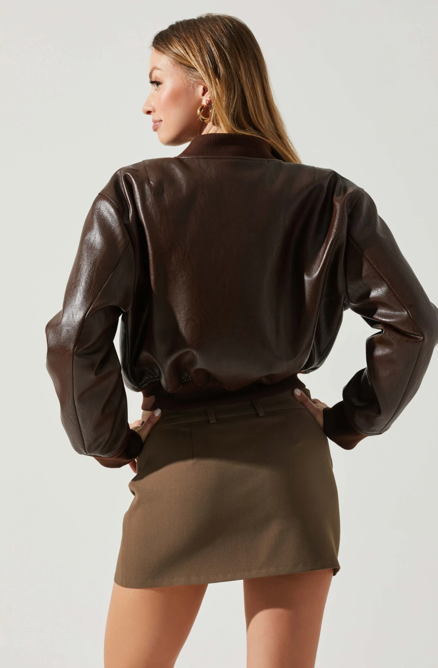 Avianna Faux Leather Bomber Jacket 14 Avianna Faux Leather Bomber Jacket - Image 12