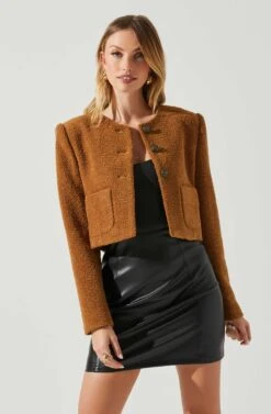 Lyssa Cropped Jacket 10 Lyssa Cropped Jacket -Astr The Label Shop ACT17853B CAMEL 3