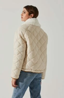 Bellamie Quilted Jacket -Astr The Label Shop ACT17854 ECRU 5