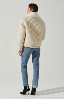 Bellamie Quilted Jacket -Astr The Label Shop ACT17854 ECRU 6