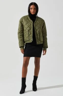 Bellamie Quilted Jacket -Astr The Label Shop ACT17854 OLIVE 2