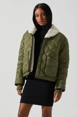 Bellamie Quilted Jacket -Astr The Label Shop ACT17854 OLIVE 4