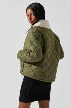 Bellamie Quilted Jacket -Astr The Label Shop ACT17854 OLIVE 5