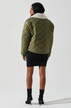 Bellamie Quilted Jacket -Astr The Label Shop ACT17854 OLIVE 6