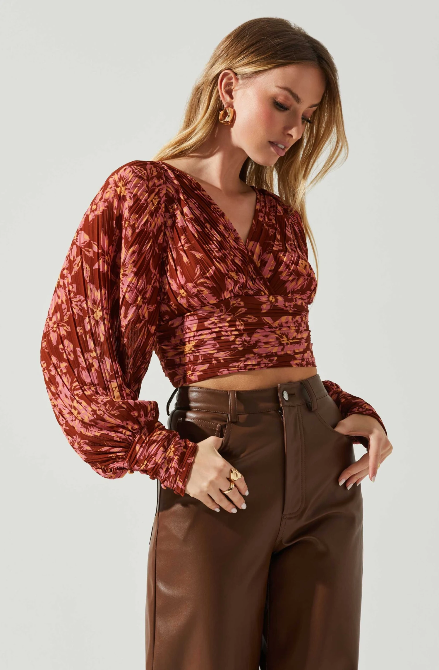 Pernilla Pleated Floral Puff Sleeve Top 11 Pernilla Pleated Floral Puff Sleeve Top - Image 9