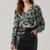 Pernilla Pleated Floral Puff Sleeve Top -Astr The Label Shop ACT17858 BLACKFLORAL 3