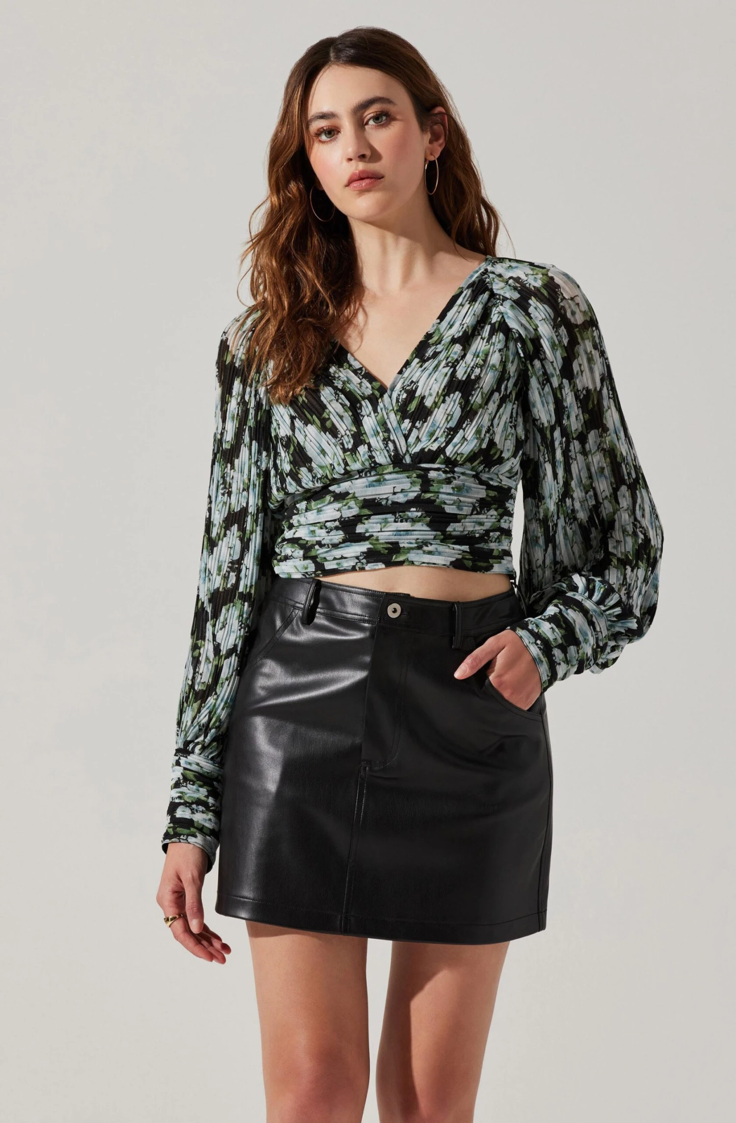Pernilla Pleated Floral Puff Sleeve Top 3 Pernilla Pleated Floral Puff Sleeve Top