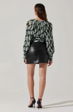 Pernilla Pleated Floral Puff Sleeve Top 18 Pernilla Pleated Floral Puff Sleeve Top -Astr The Label Shop ACT17858 BLACKFLORAL 5