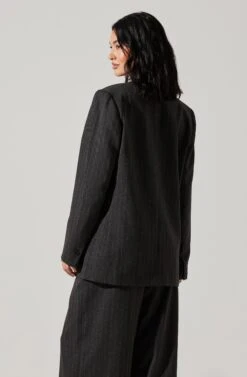 Pauline Pinstripe Oversized Blazer -Astr The Label Shop ACT17875WST CHARCOALSTRIPE 6