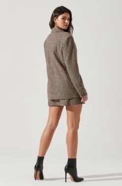 Brina Plaid Double Breasted Blazer -Astr The Label Shop ACT17876 BROWNBLACK 1628 5