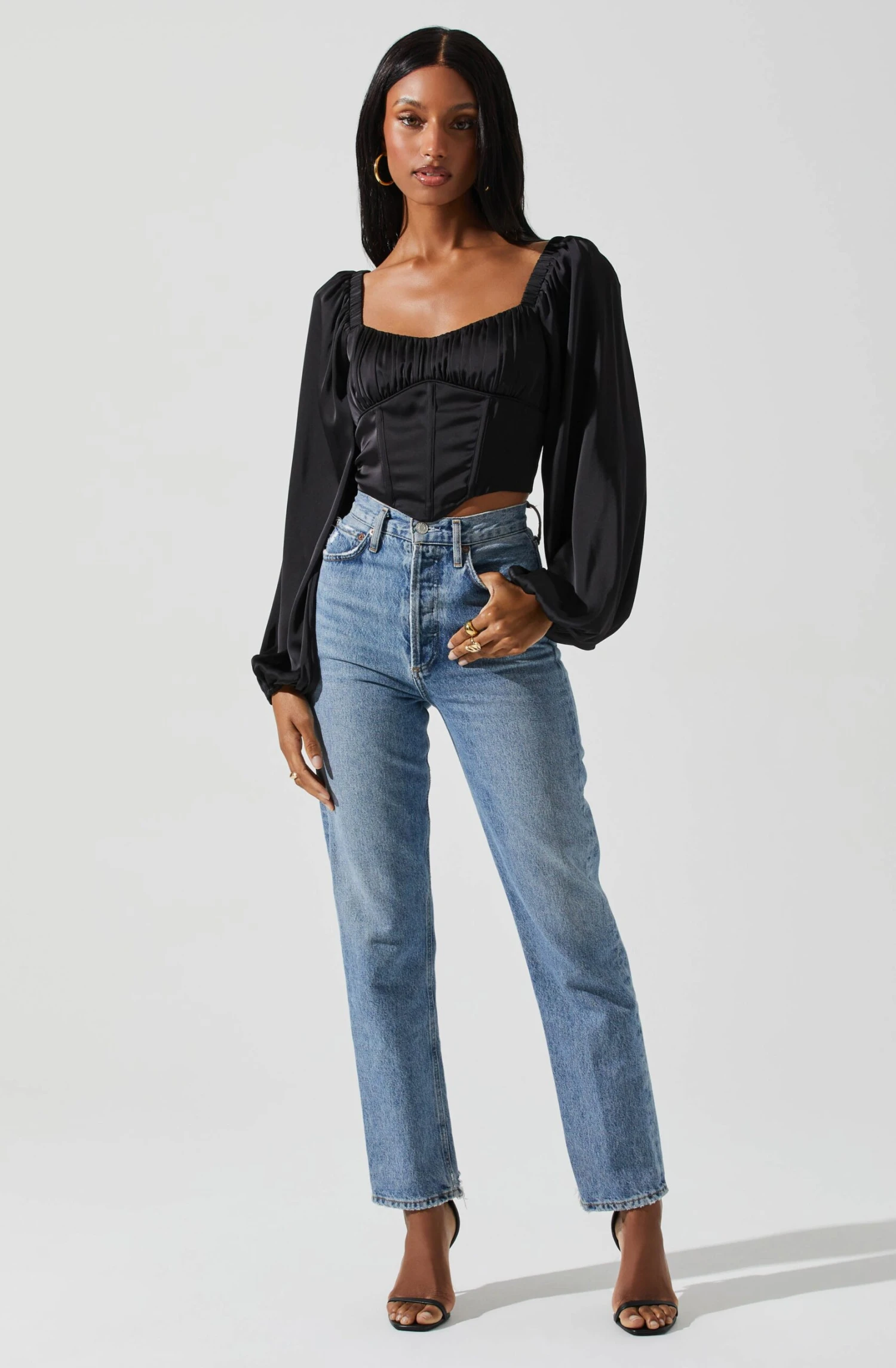 Penny Ruched Bust Long Sleeve Top 6 Penny Ruched Bust Long Sleeve Top - Image 4