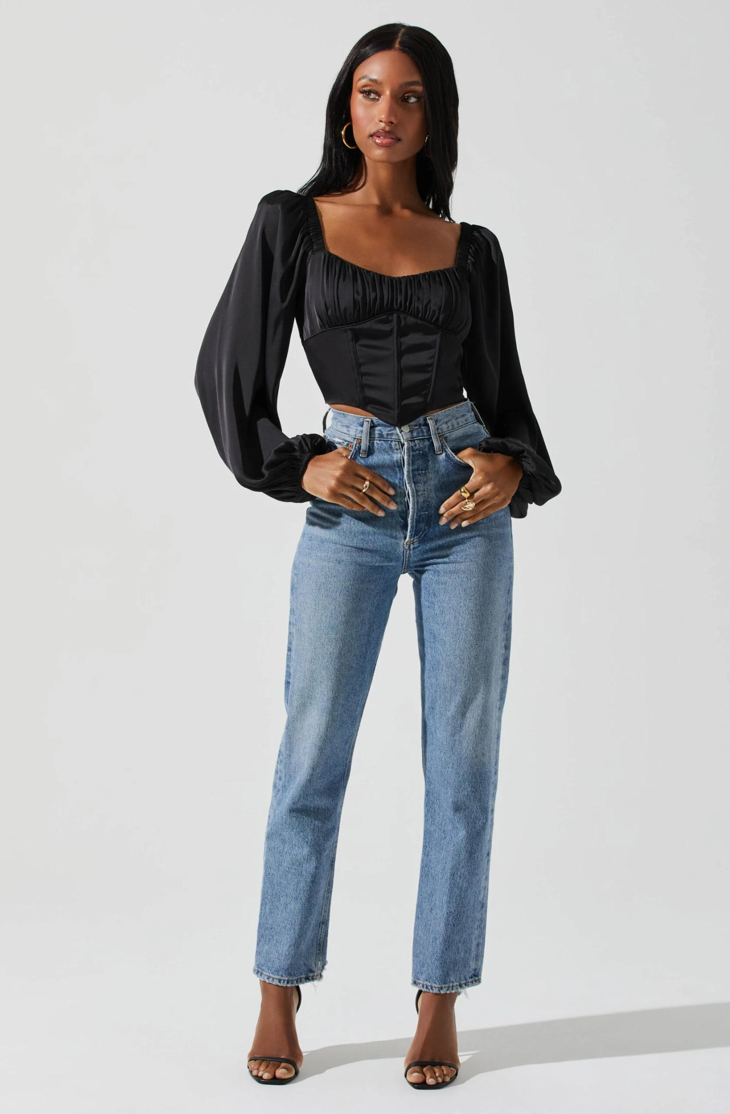 Penny Ruched Bust Long Sleeve Top 4 Penny Ruched Bust Long Sleeve Top - Image 2