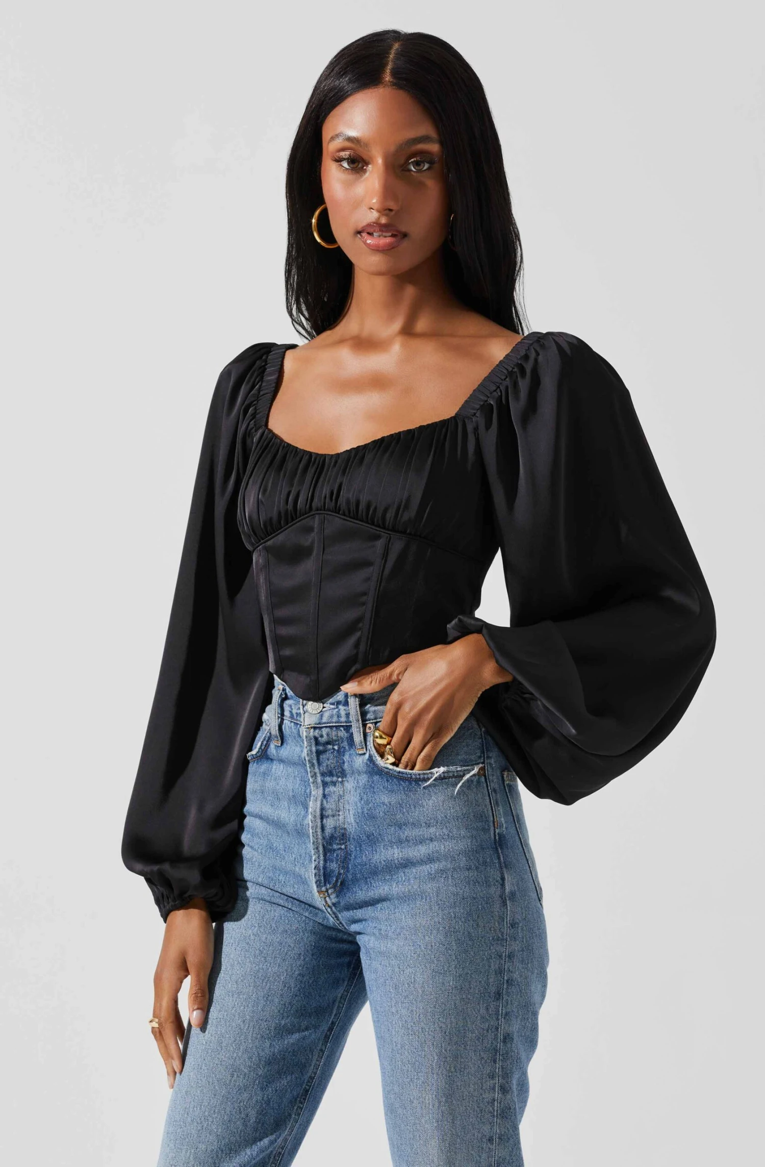Penny Ruched Bust Long Sleeve Top 5 Penny Ruched Bust Long Sleeve Top - Image 3