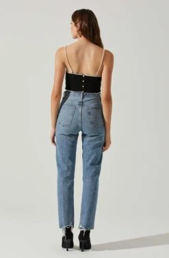 Kira Pearl Embellished Sweater Top -Astr The Label Shop ACT17886 BLACK 6