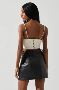 Kira Pearl Embellished Sweater Top -Astr The Label Shop ACT17886 CREAM 6