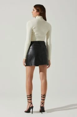 Izabella Turtleneck Cutout Sweater -Astr The Label Shop ACT17888 WHITE 6