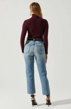 Izabella Turtleneck Cutout Sweater -Astr The Label Shop ACT17888 WINE 5