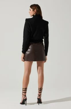 Daleyza Padded Shoulder Turtleneck Sweater -Astr The Label Shop ACT17899 BLACK 6