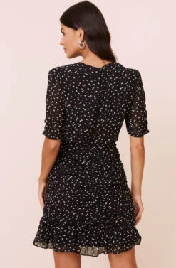 Clarice Shirred Bottom Mini Dress -Astr The Label Shop ADR100391 BLACKDITSY 4