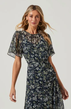 Flutter Sleeve Asymmetrical Floral Maxi Dress 41 Flutter Sleeve Asymmetrical Floral Maxi Dress -Astr The Label Shop ADR100436 BLUEGREENFLORAL 4 7ded14a5 689a 4bcb b91d 11220393e70b