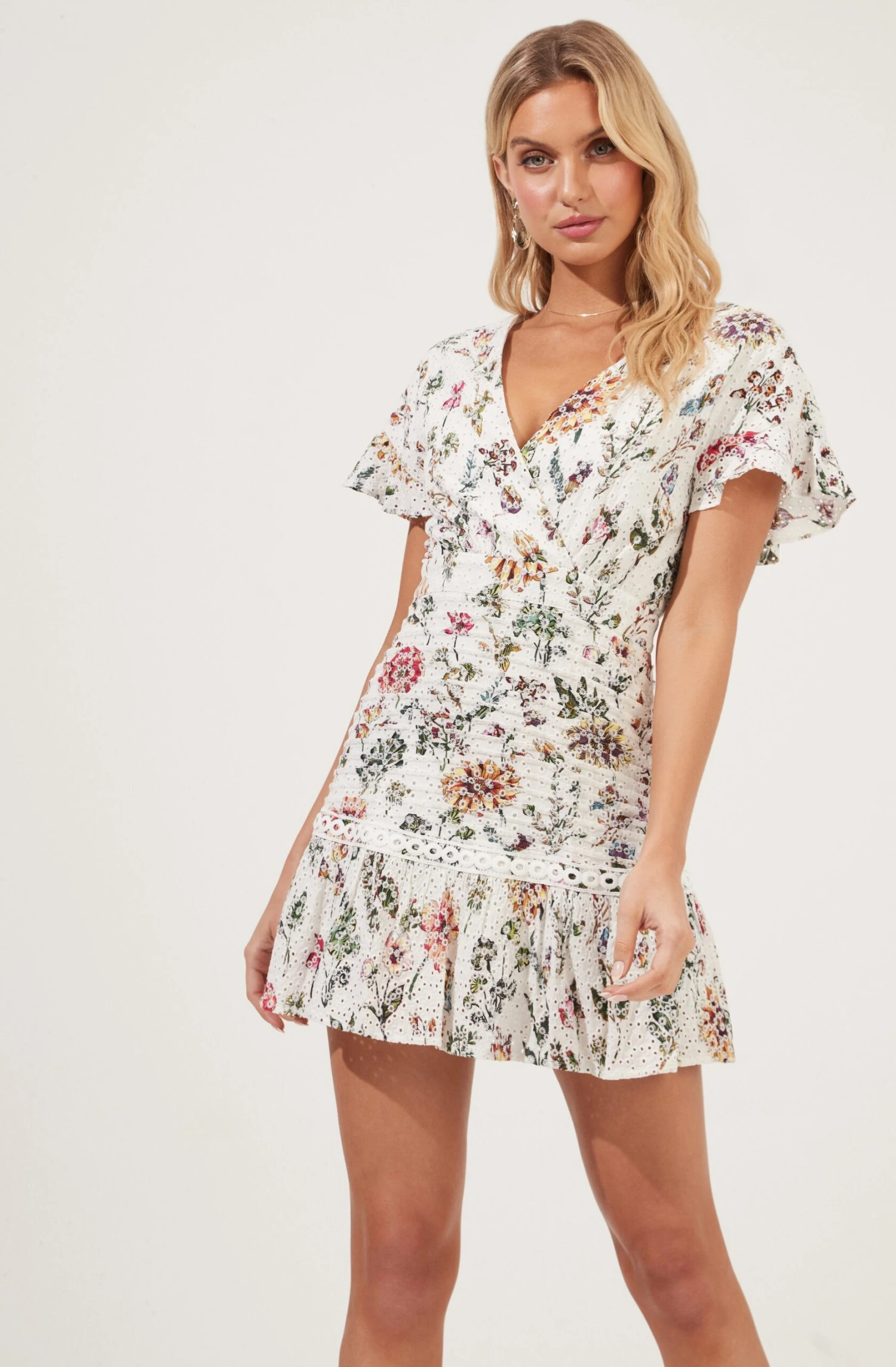 Floral Eyelet Mini Dress 3 Floral Eyelet Mini Dress