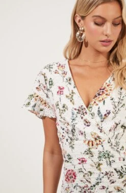 Floral Eyelet Mini Dress 13 Floral Eyelet Mini Dress -Astr The Label Shop ADR100598 WHITEMULTIFLORAL 4