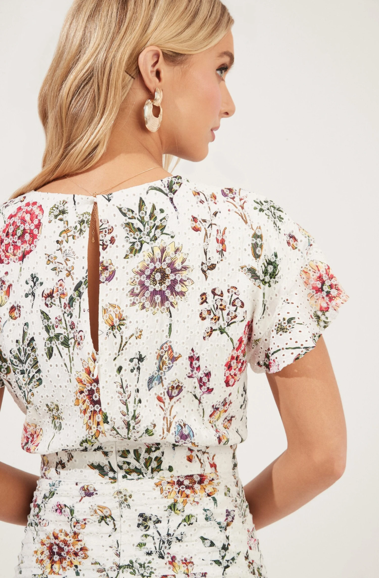 Floral Eyelet Mini Dress 6 Floral Eyelet Mini Dress - Image 4