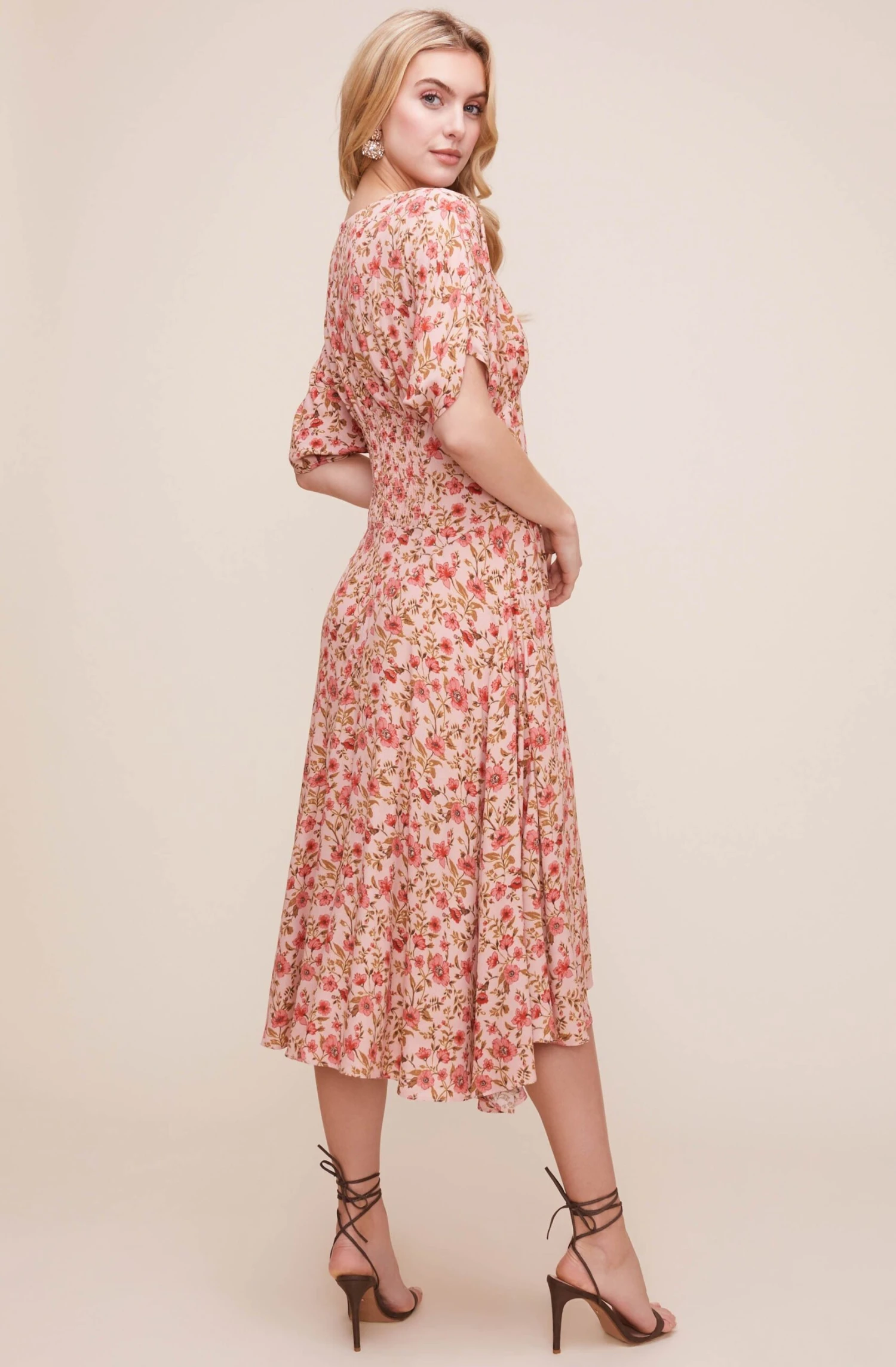 Dolman V Neck Floral Midi Dress 8 Dolman V Neck Floral Midi Dress - Image 6