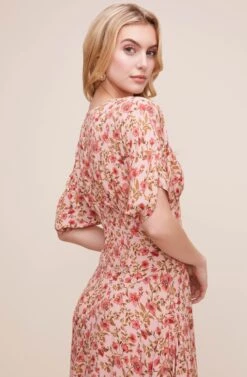Dolman V Neck Floral Midi Dress 12 Dolman V Neck Floral Midi Dress -Astr The Label Shop ADR100605 BLUSH MULTI FLORAL 6