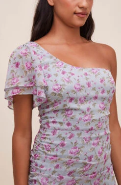 Lisa Floral One Shoulder Dress 14 Lisa Floral One Shoulder Dress -Astr The Label Shop ADR100650 BLUELAVENDERFLORAL 5
