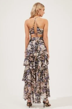 Rosana Floral Tiered Ruffle Maxi Dress -Astr The Label Shop ADR100691 BLACKMULTIFLORAL 4