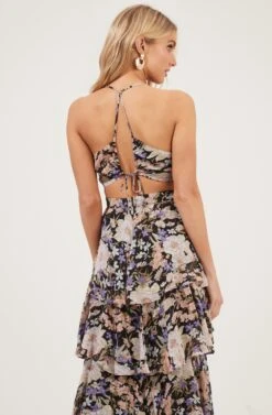 Rosana Floral Tiered Ruffle Maxi Dress -Astr The Label Shop ADR100691 BLACKMULTIFLORAL 5