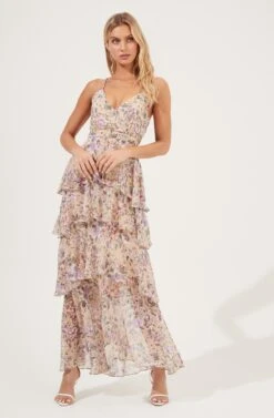 Rosana Floral Tiered Ruffle Maxi Dress -Astr The Label Shop ADR100691 YELLOWPURPLEFLORAL 1 d8961084 640d 42c9 8493 1b72e80115be