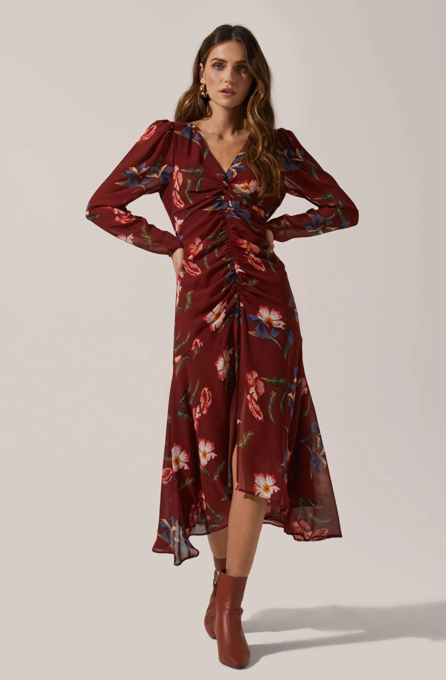 Hi-Lo Ruched Front Midi 3 Hi-Lo Ruched Front Midi