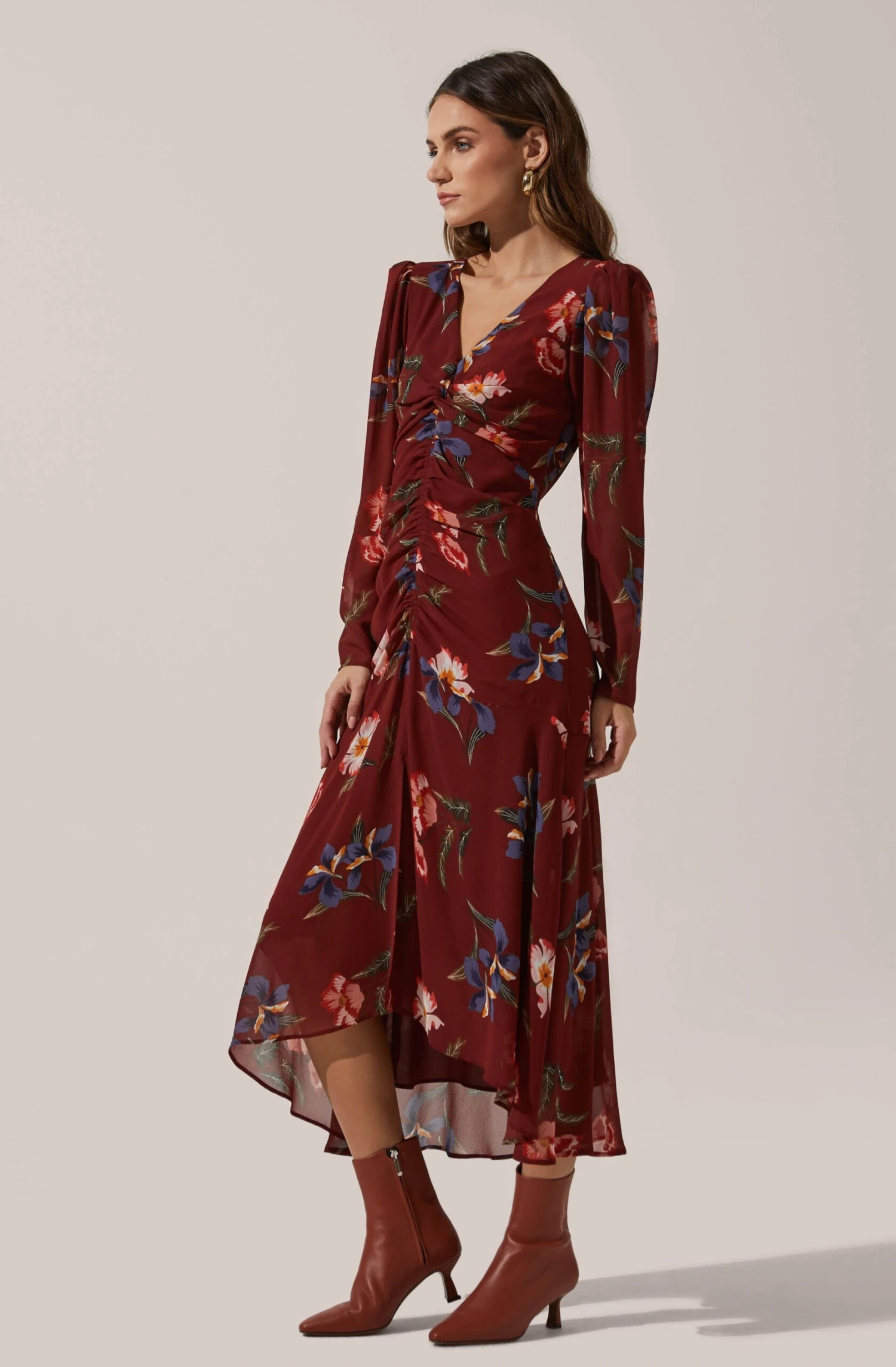 Hi-Lo Ruched Front Midi 5 Hi-Lo Ruched Front Midi - Image 3