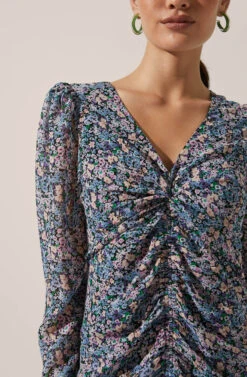 Hi-Lo Ruched Front Midi 16 Hi-Lo Ruched Front Midi -Astr The Label Shop ADR100815 003 PURPLEMULTIFLORAL 4