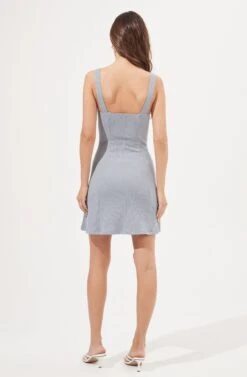 Serafina Ribbed Knit Button Down Dress -Astr The Label Shop ADR100868 BLUE GREY 5