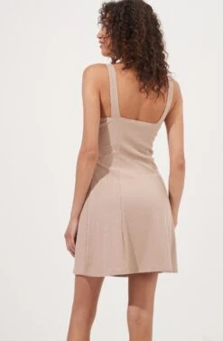 Serafina Ribbed Knit Button Down Dress -Astr The Label Shop ADR100868 TAUPE 6