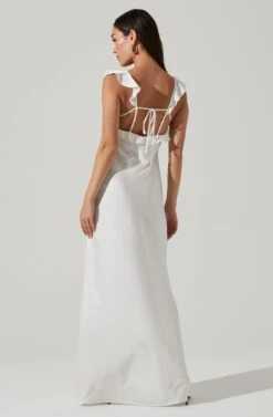 Bryna Ruffle Strap Satin Maxi Dress -Astr The Label Shop ADR100904L WHITE 0896