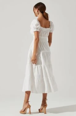 Short Sleeve Cinched Bust Midi Dress -Astr The Label Shop ADR100939 WHITE 6 5e5701af 275b 4eb6 b199 154eda2778db
