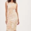 Anastasia Tie Dye Shoulder Pad Dress 1 Anastasia Tie Dye Shoulder Pad Dress -Astr The Label Shop ADR100951 TAUPETIEDYE 2