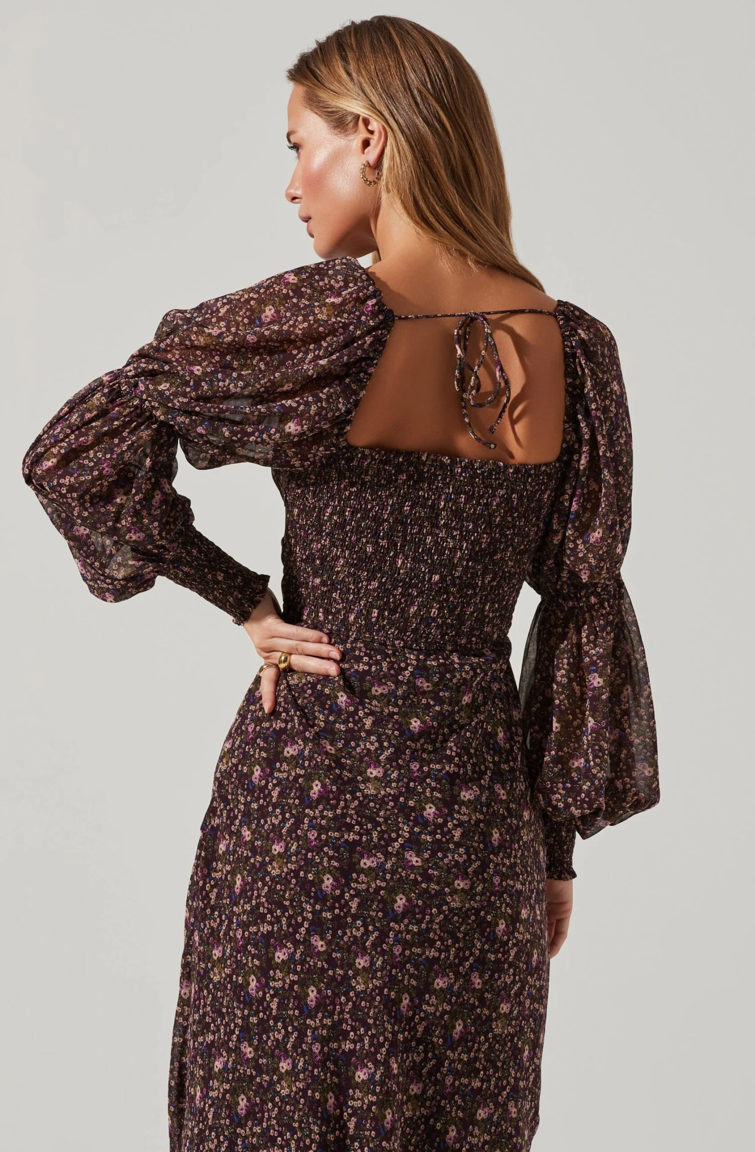 Dominique Floral Long Sleeve Midi Dress 5 Dominique Floral Long Sleeve Midi Dress - Image 3