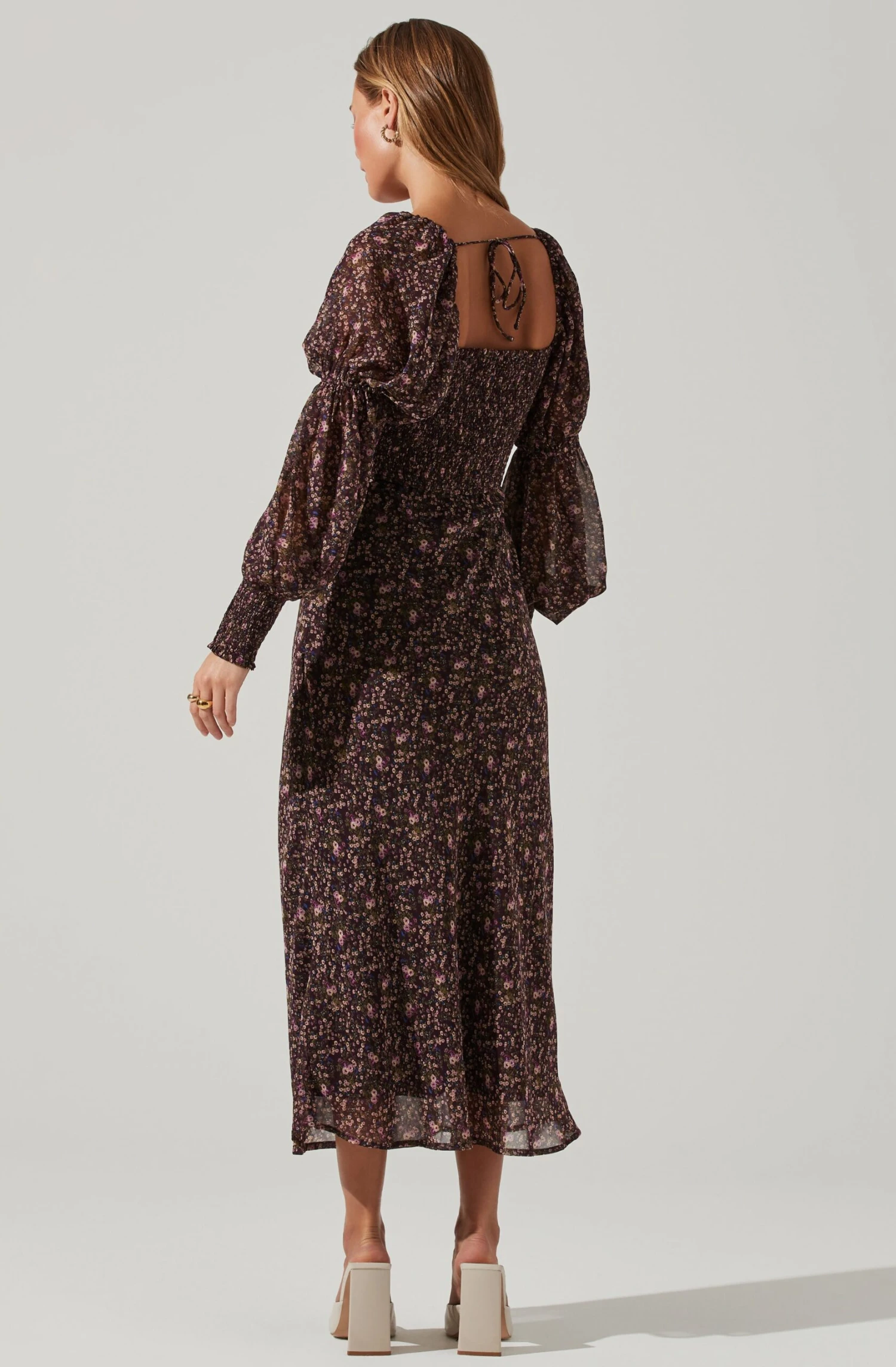 Dominique Floral Long Sleeve Midi Dress 6 Dominique Floral Long Sleeve Midi Dress - Image 4