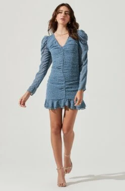 Long Sleeve Ruched Center Dress 16 Long Sleeve Ruched Center Dress -Astr The Label Shop ADR101034 BLUEDITSY 1