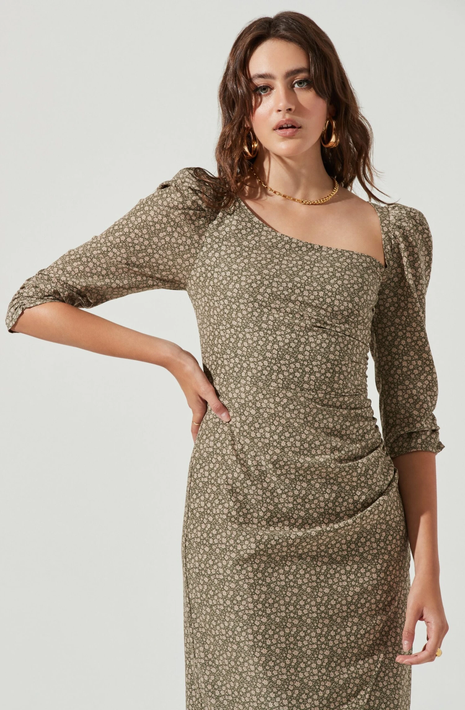 3/4 Sleeve Asymmetrical Neck Dress 8 3/4 Sleeve Asymmetrical Neck Dress - Image 6